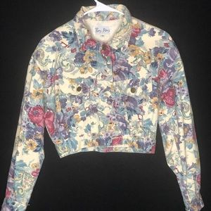 Paris Blue cropped Floral jacket